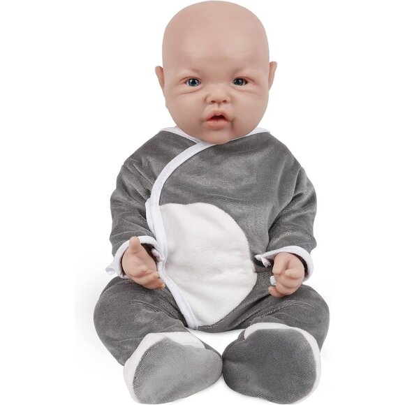 🆕17inch Full Platinum Silicone Baby Doll Reborn Eyes Open Lifelike Baby Boy - Picture 1 of 5